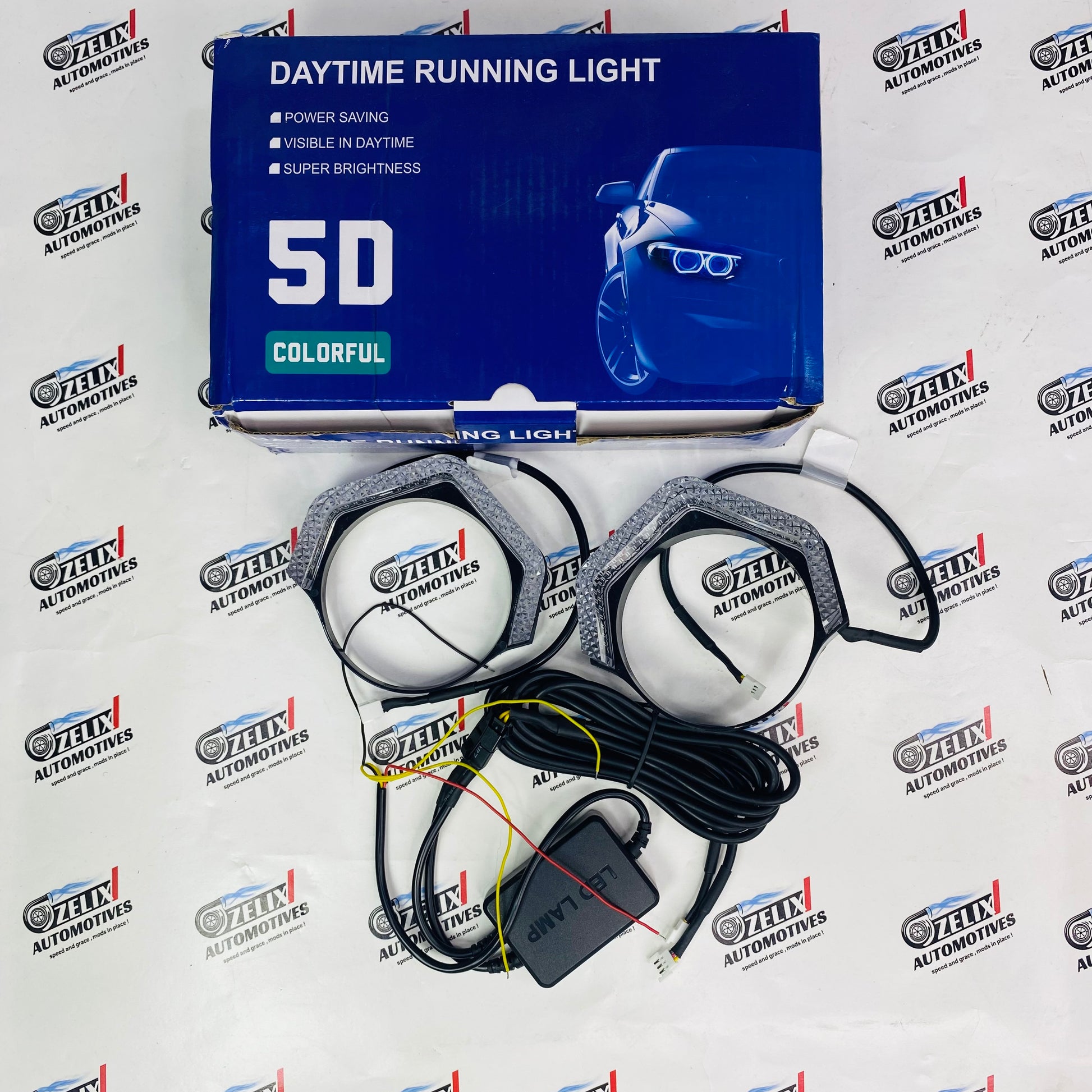 Stylish multi color 5D LED DRL kit for car visibility