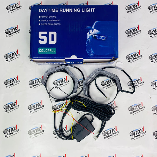Stylish multi color 5D LED DRL kit for car visibility