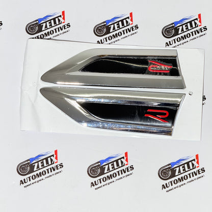 R-Logo Fender Emblems | Premium Finish with Crisp Detailing Sold as Set of 2