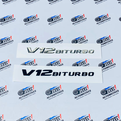 V12 Bi Turbo Rear Emblem | Aftermarket OEM-style Replacement Badging