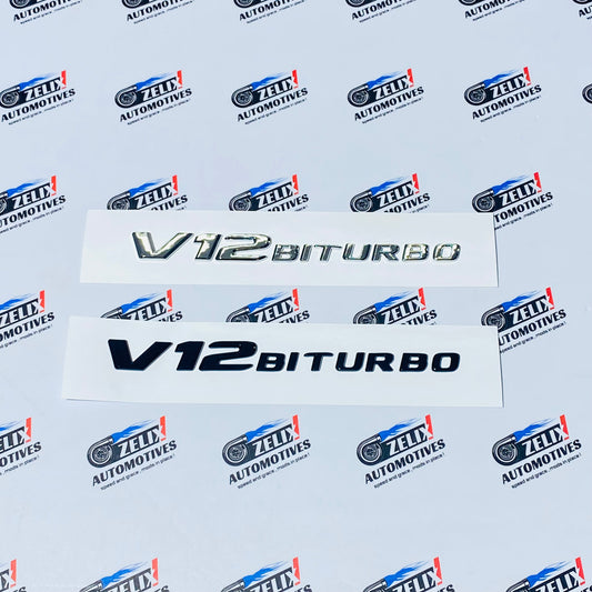 V12 Bi Turbo Rear Emblem | Aftermarket OEM-style Replacement Badging