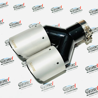Akrapovic Dual Exhaust Tip | Premium Heavy Quality Matte Silver Finish