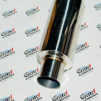 HKS Single Tip Exhaust Muffler | Premium Stainless Steel with Burnt Blue Finish