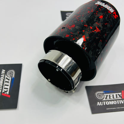 Akra Single Tip Forged Carbon Red