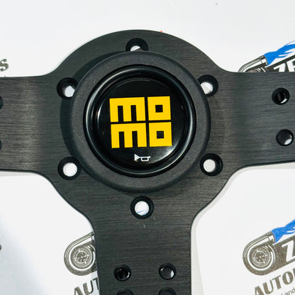 MOMO JDM-Style Wooden Finish Flat Steering Wheel | Universal Fit