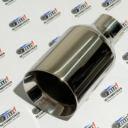 Monster Size Single Exhaust Tip | Performance Upgrade | Chrome/ Glossy Black Finish