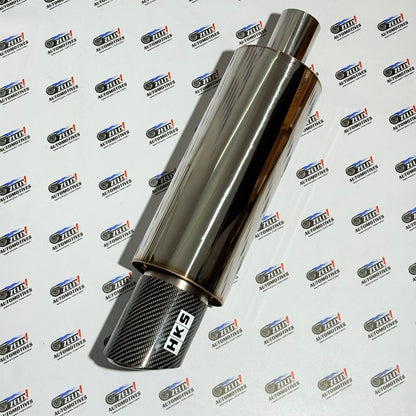 HKS JASMA  End Can Free Flow Exhaust Muffler | Glossy Carbon Tip | Multiple Sizes