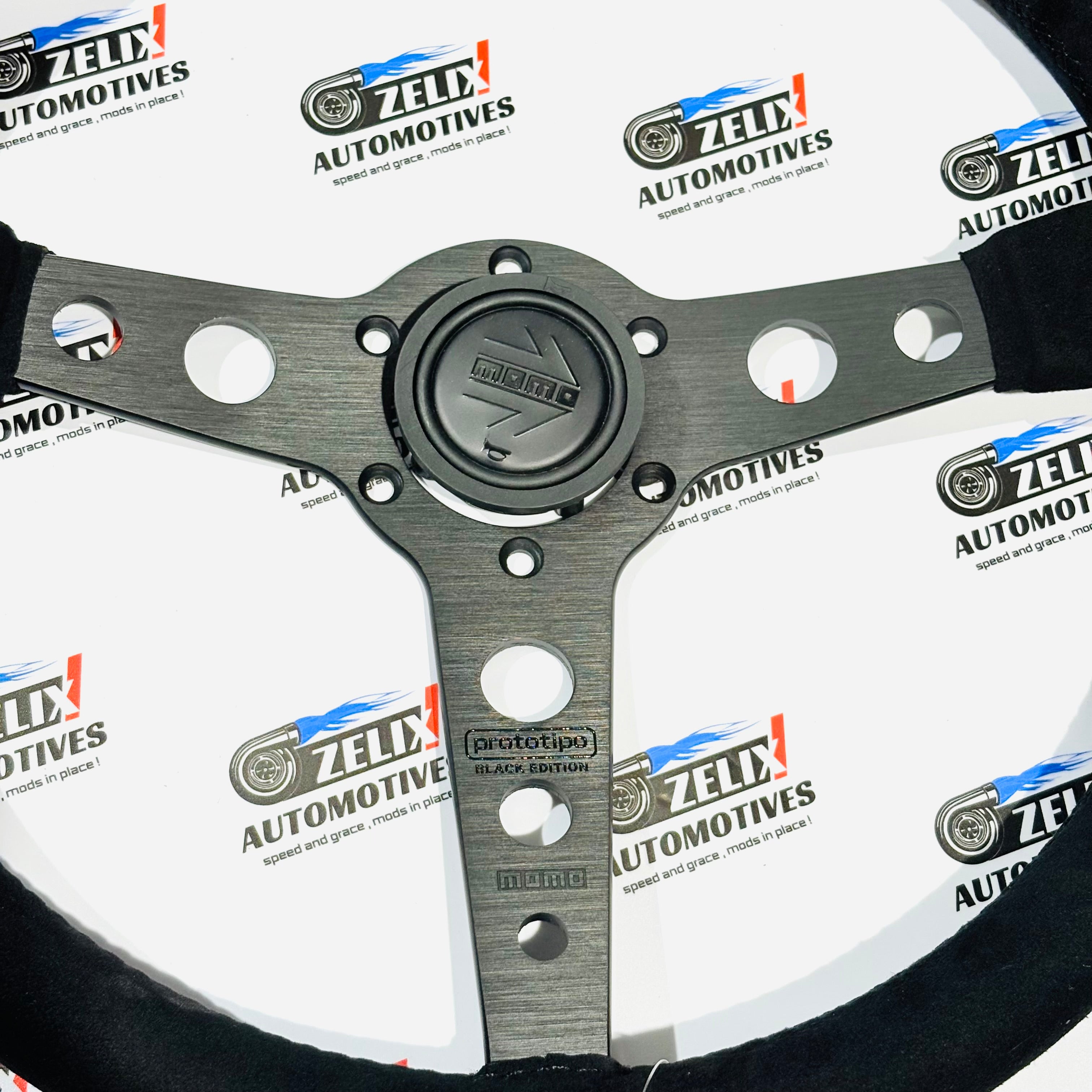 MOMO PROTOTIPO-Black Edition Flat Steering Wheel | Aftermarket JDM