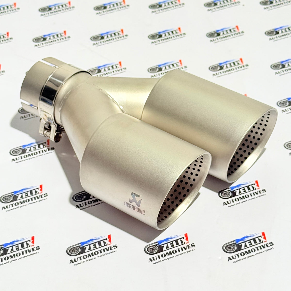 Akrapovic Perforated Dual Exhaust Tip | Premium Metallic Matte Finish