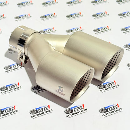 Akrapovic Perforated Dual Exhaust Tip | Premium Metallic Matte Finish
