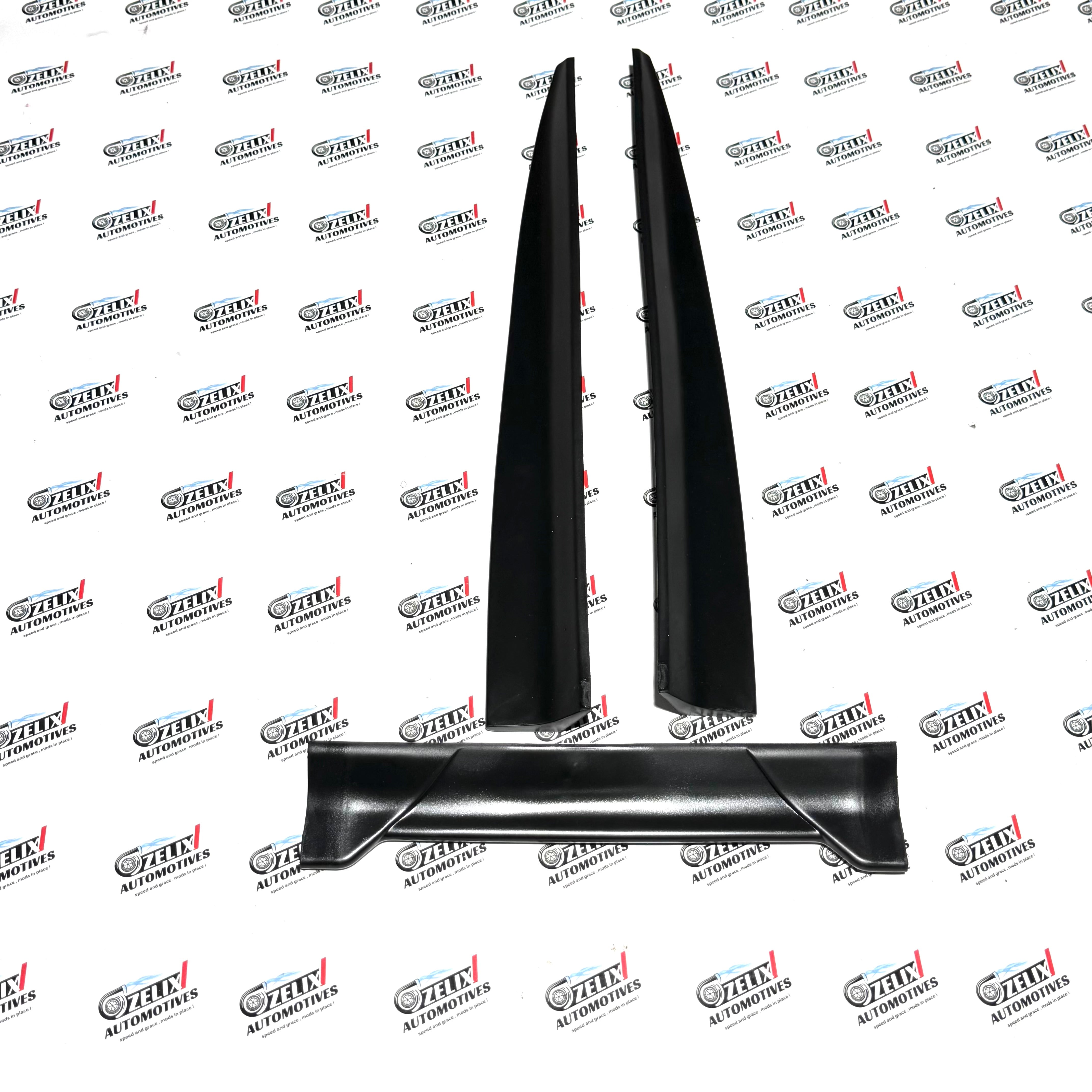 Universal Rubber Spoiler Kit | Black & Carbon Finish (Set of 3) – Zelix ...