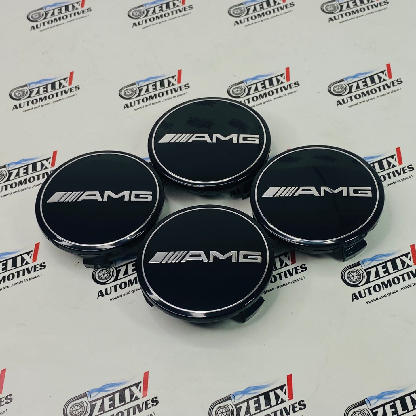 Premium AMG wheel center caps in Black Color 