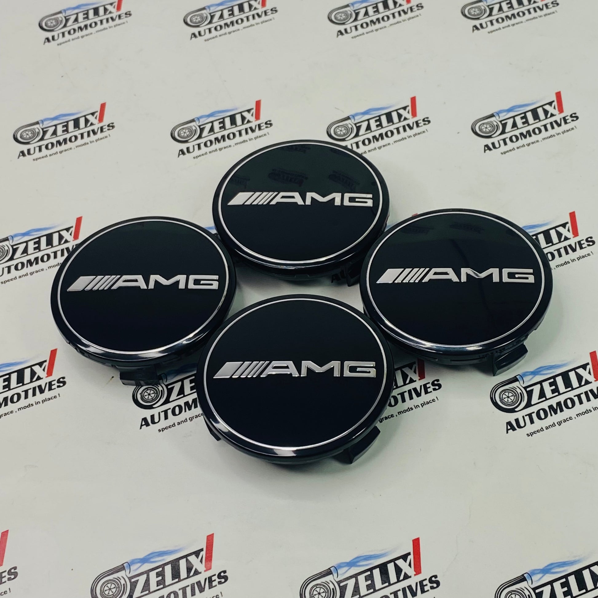 Premium AMG wheel center caps in Black Color 