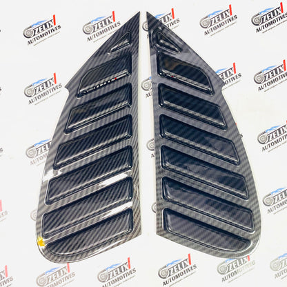 Rear window louvers for Toyota Glanza in carbon finish 