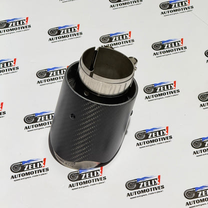 Akrapovic Wave Design Exhaust Tip | Matte Carbon Finish