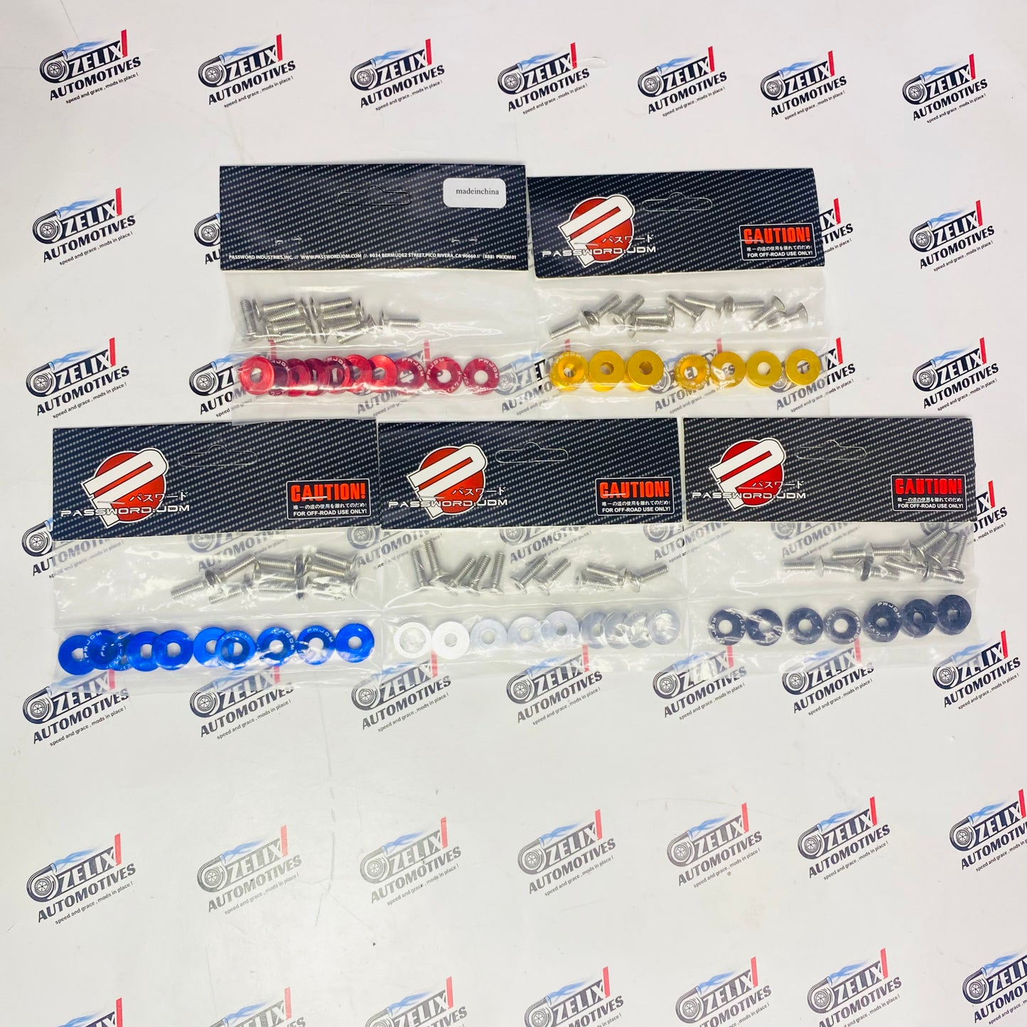 Aluminum Washer and Bolt Kit JDM Style (10-Piece Set) | Universal, Multi-Color