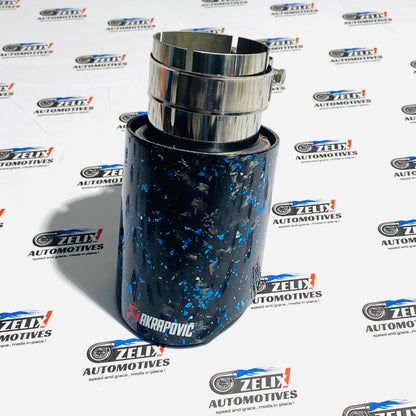 Akrapovic  Single Exhaust Tip Forged Carbon Finish | 64–67mm Inlet
