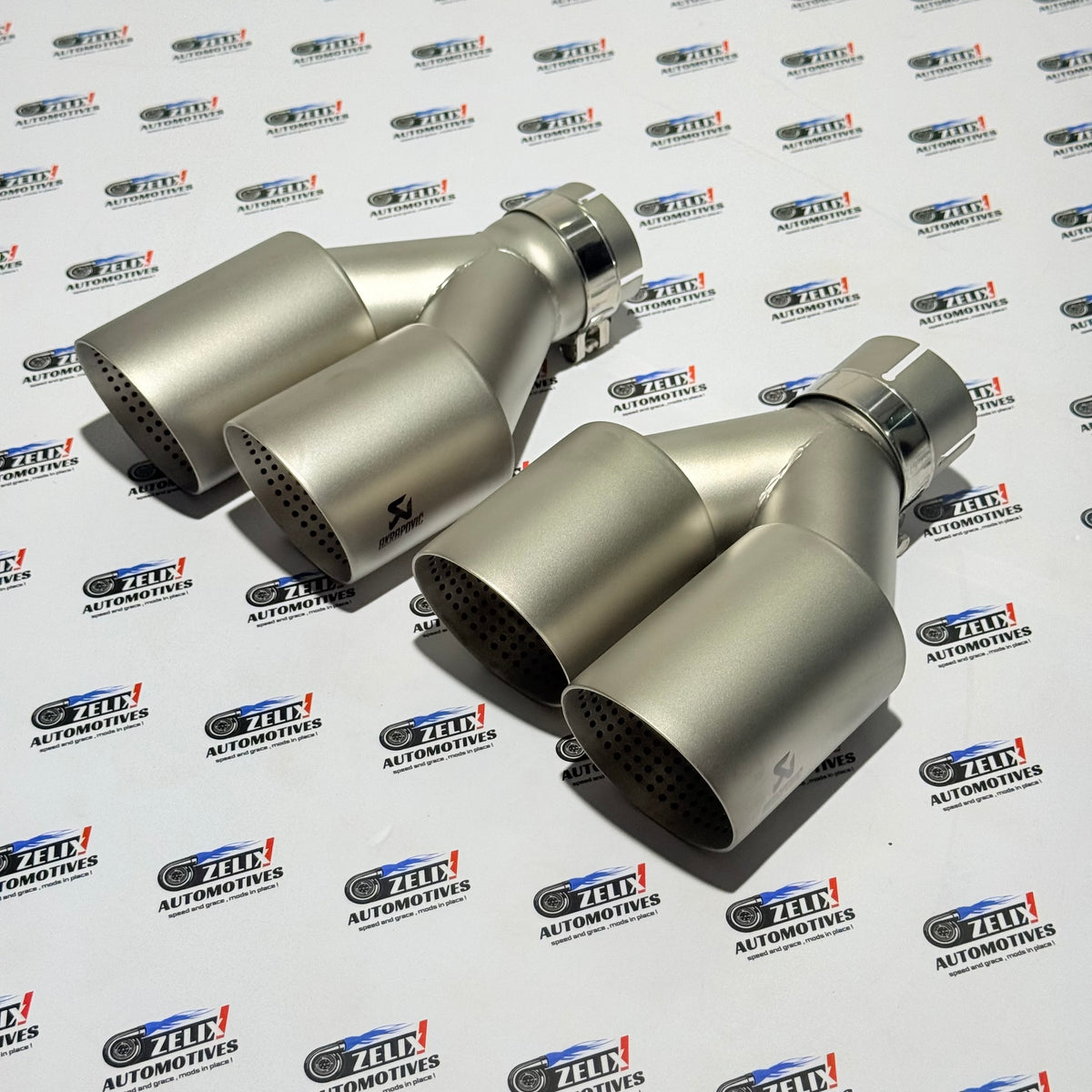 Akrapovic Perforated Dual Exhaust Tip | Premium Metallic Matte Finish