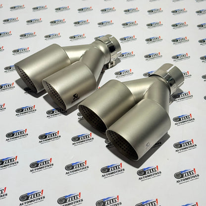 Akrapovic Perforated Dual Exhaust Tip | Premium Metallic Matte Finish