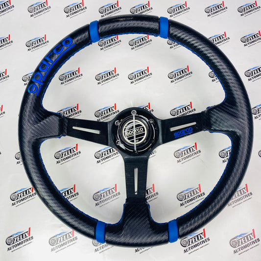 Sparco Racing Steering Wheel with carbon fiber style finish