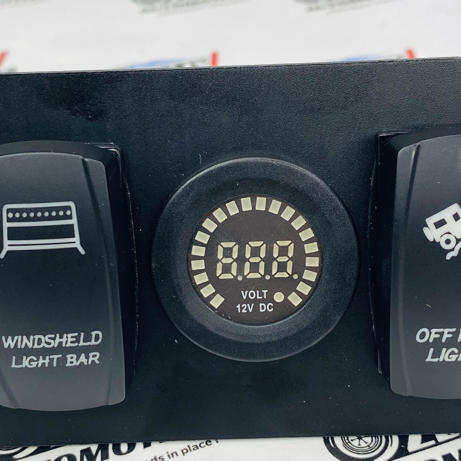 6 gang rocker switch panel with LED voltmeter