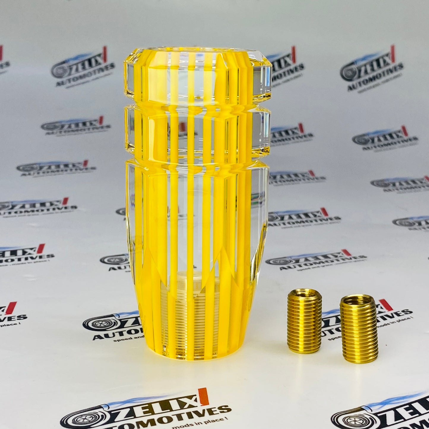  Yellow Bubble Lined Gear Knob  Premium Universal Aftermarket Car Shifter 