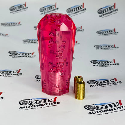 Durable Red Bubble Crystal Cut Shift Knob Easy Installation for Cars