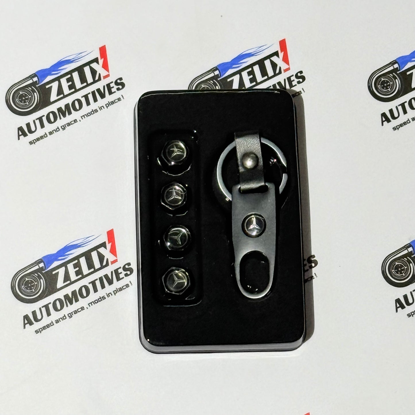 Air Valve Caps Set of 4 with Keychain | Brand Logo Design