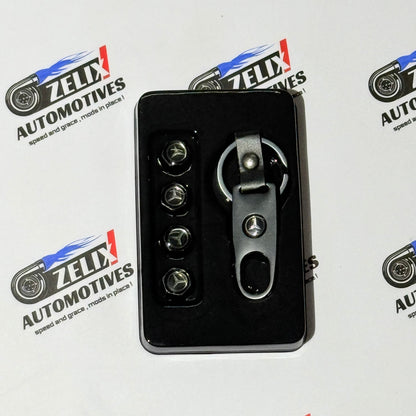 Air Valve Caps Set of 4 with Keychain | Brand Logo Design
