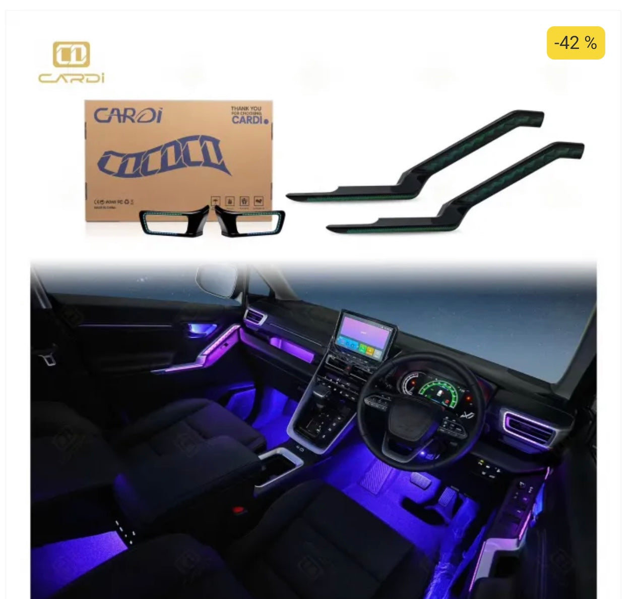 CARDI K4 OEM Ambient Lights For Toyota Innova Hycross 2023 Onwards - 17 Pieces