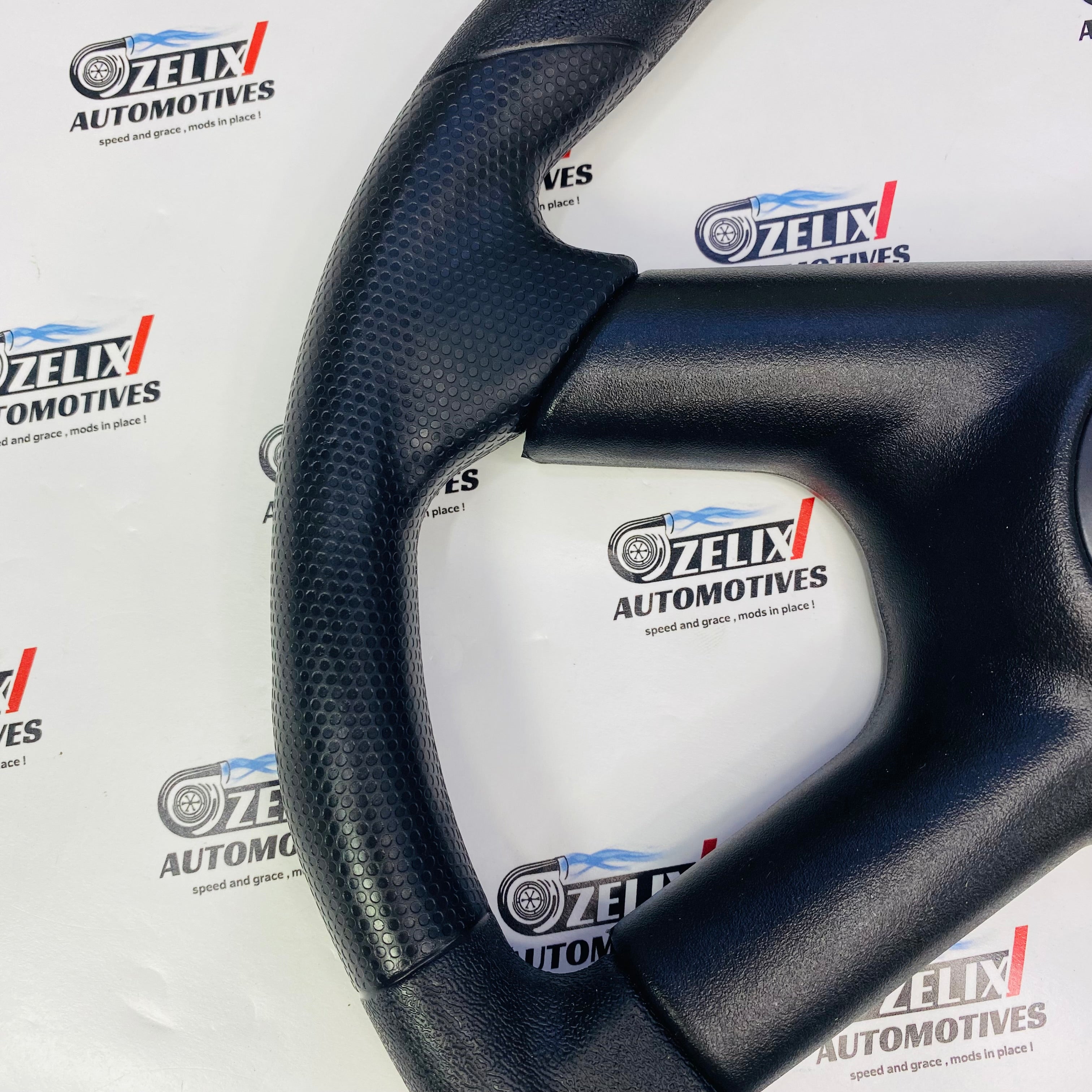 MOMO 4-Spoke Black Leather Universal Racing Steering Wheel