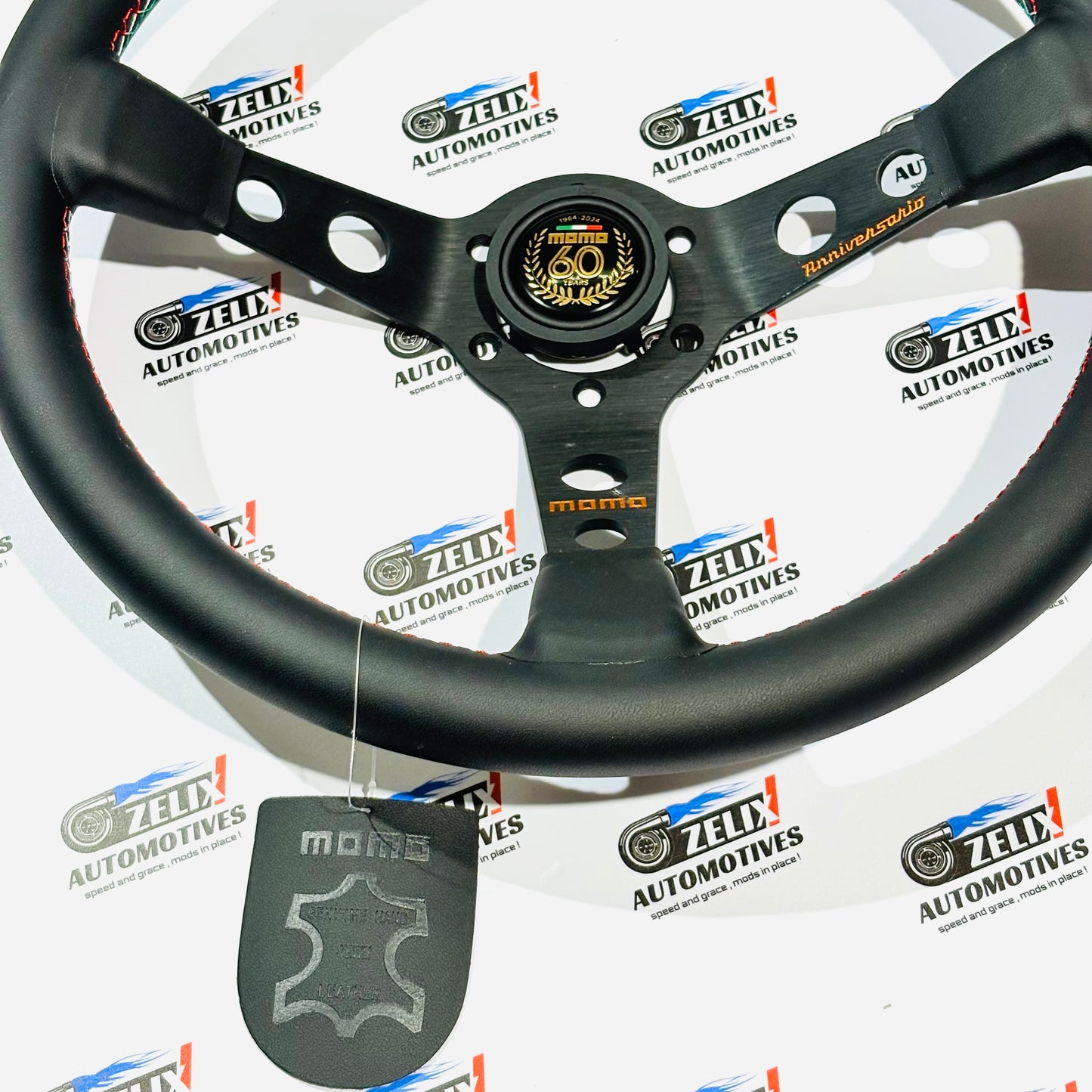 MOMO 60th Anniversary Edition Steering Wheel | Premium Black Leather Finish