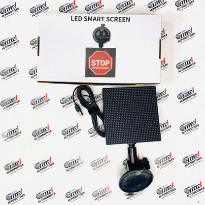 LED Smart Car Display Screen Showing Emoji and Text Message