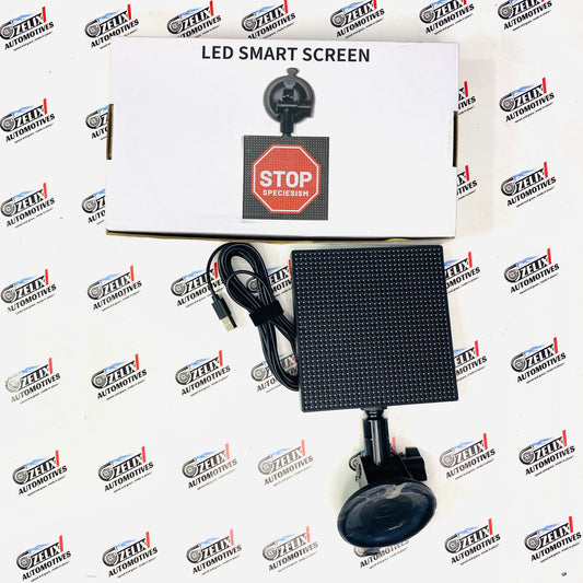 LED Smart Car Display Screen Showing Emoji and Text Message