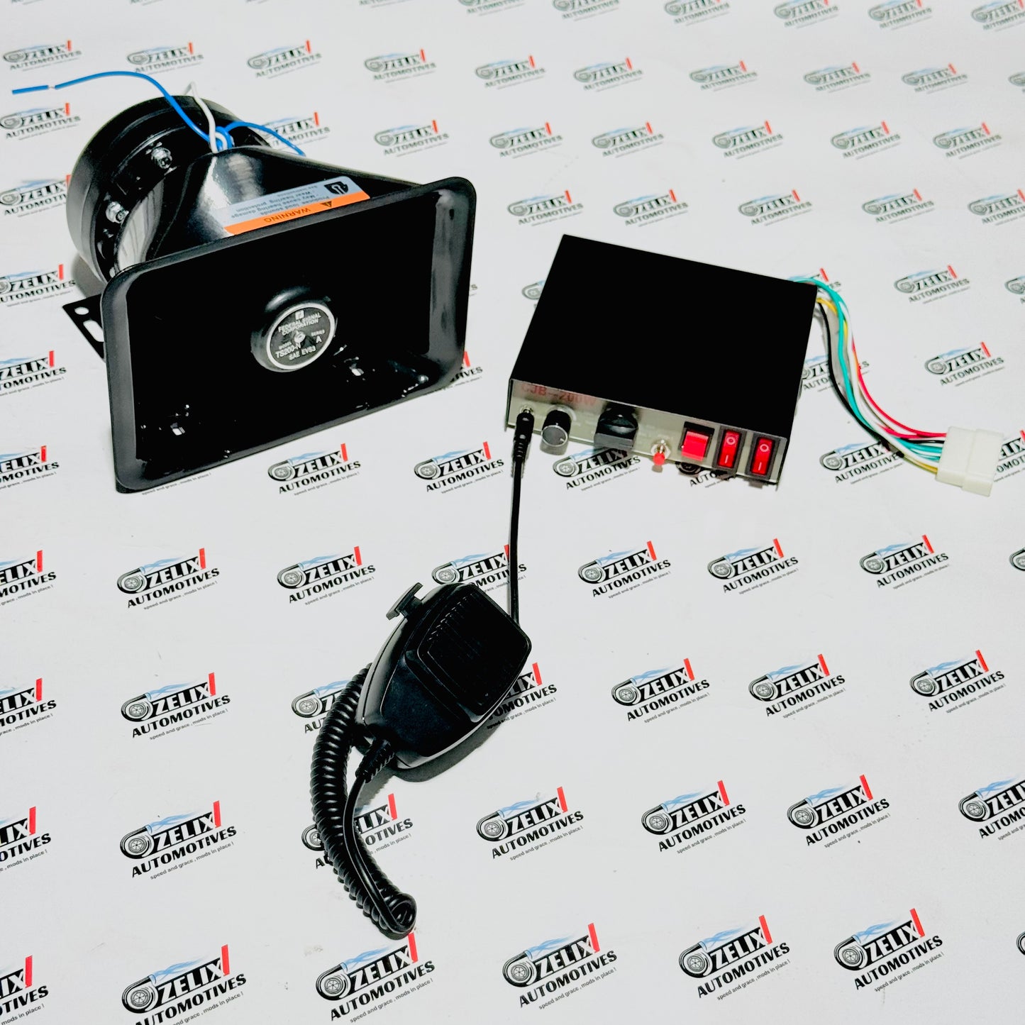 Horn System with Amplifier, Siren & Microphone | Premium Loud Horn