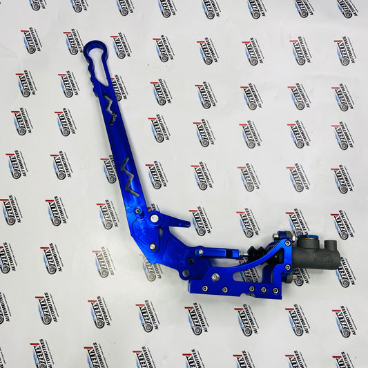 Blue anodized BlueStrike hydraulic handbrake for drifting