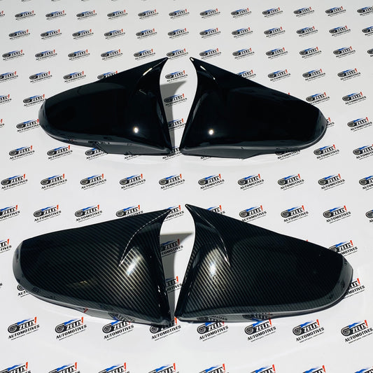 Toyota Fortuner Mirror Caps (2016+) – Black & Carbon Fiber Pair