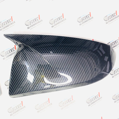 Toyota Fortuner Mirror Caps (2016+) – Black & Carbon Fiber Pair
