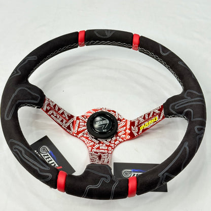 MOMO 14-Inch Alcantara Universal Steering Wheel.