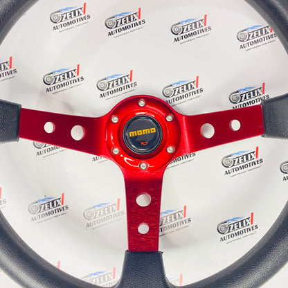 MOMO Deep Dish 14-Inch Steering Wheel | Universal Racing Design in Multiple Colours