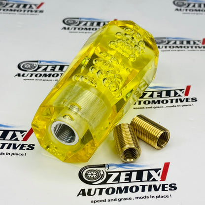 Universal Yellow Bubble Crystal Cut Gear Knob  Comfortable Grip for Smooth Shifting