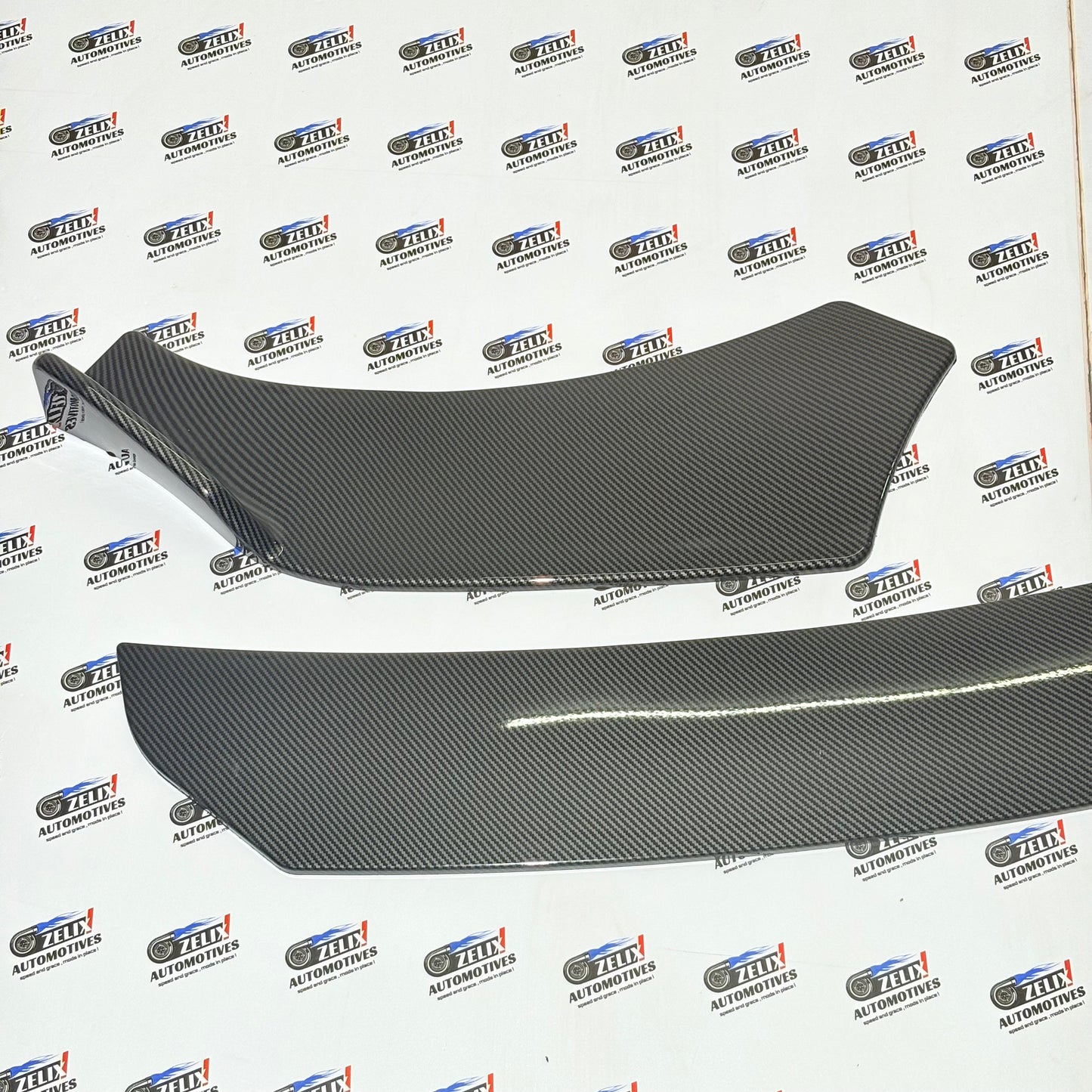 Universal  Front Splitter Kit Set Of-3 | Glossy Black and Crabon Finish Colour Options