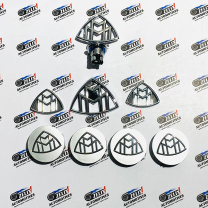 Mercedes-Maybach Complete Emblem Kit | Wheel Caps, Hood Logo & Fender Badges
