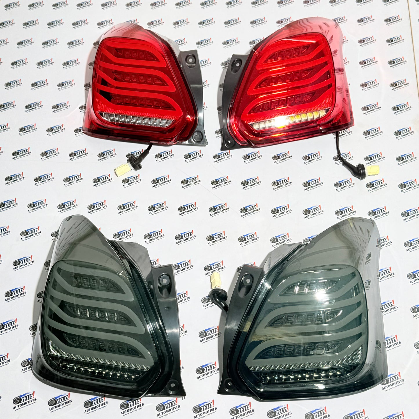 Swift Benz-Style LED Aftermarket Tail Lights | Compatible With Type-3 Models | Red & Full Smoke