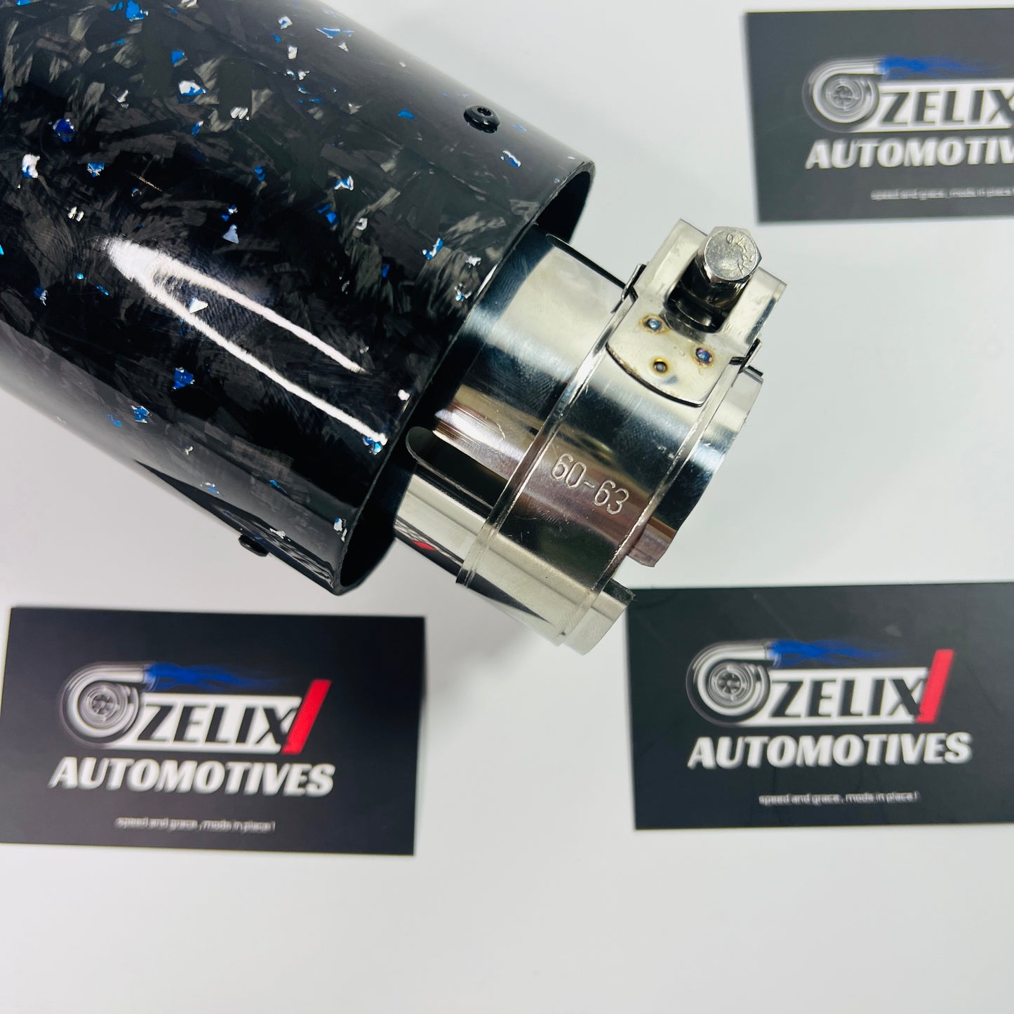 Akrapovic Exhaust Tip | Blue Forged Carbon Single Tip
