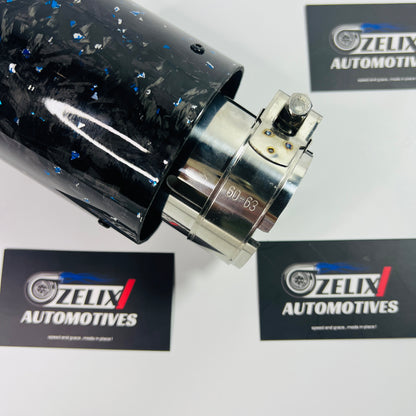 Akrapovic Exhaust Tip | Blue Forged Carbon Single Tip