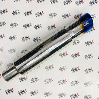 HKS Single Tip Universal Exhaust Muffler | Burnt Finish (No DB Killer)