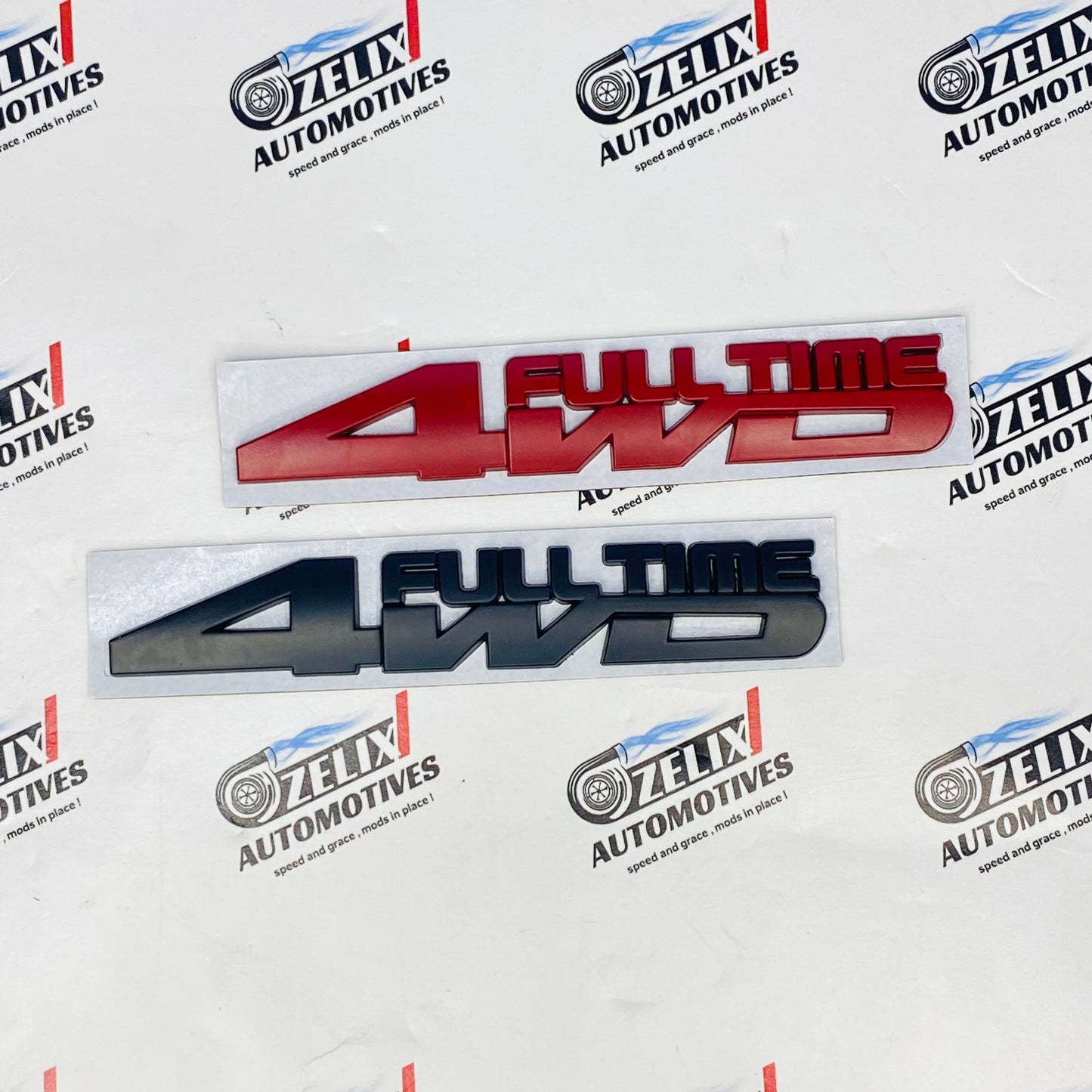 FULL TIME 4WD 3D Metal Sticker | Universal Aftermarket Car Emblem Badge
