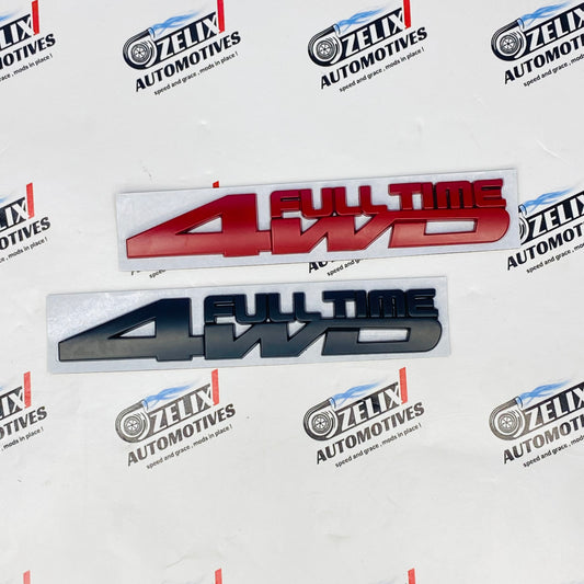 FULL TIME 4WD 3D Metal Sticker | Universal Aftermarket Car Emblem Badge