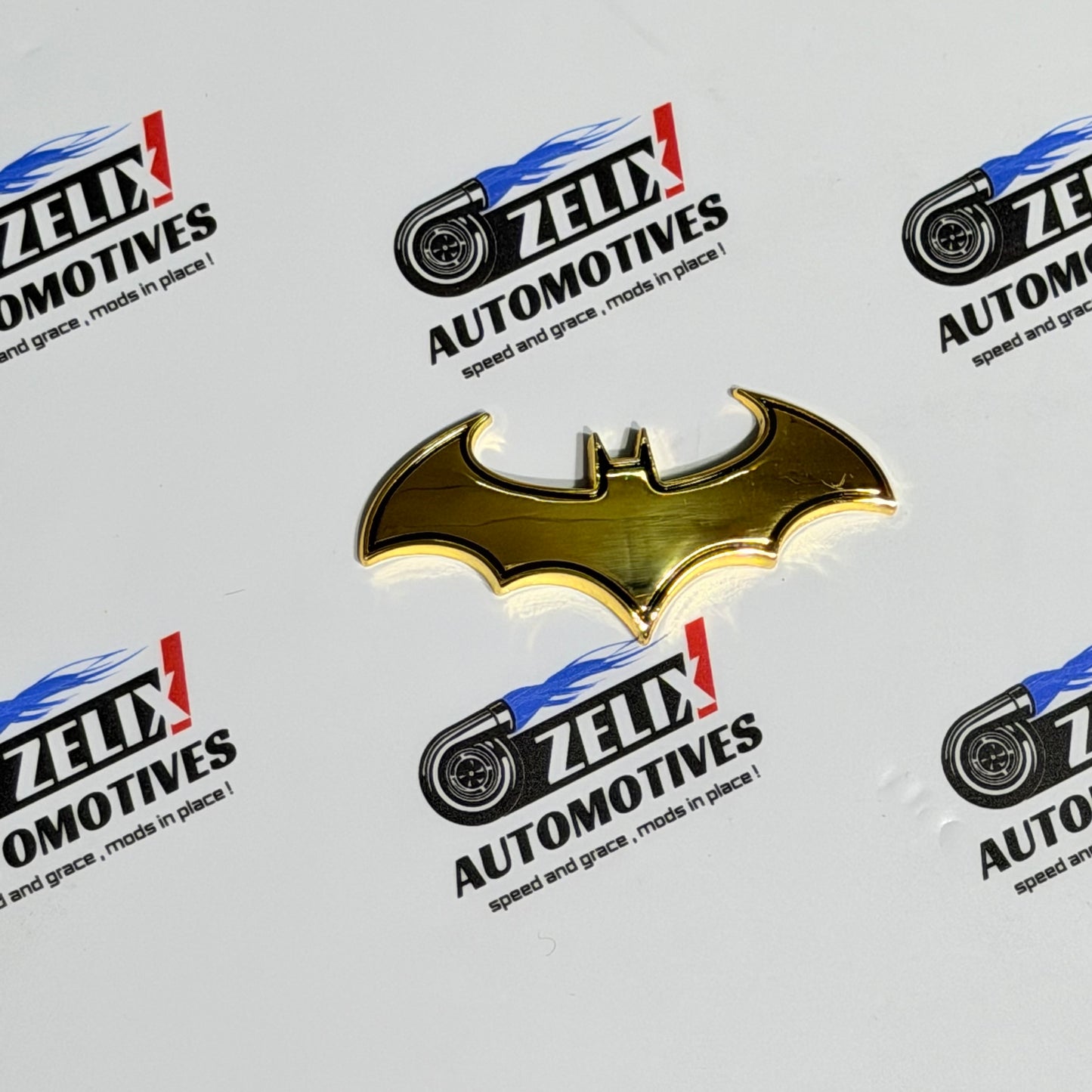 Batman Logo Sticker | Premium Metal Finish in Silver/Gold Variants